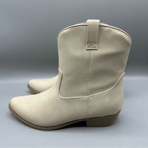 Arizona Jean Western Heel Boots Cream Color Women’s Size 7